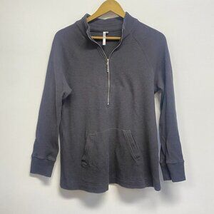 Lulu B Waffle Knit Half Zip Pull Over Top